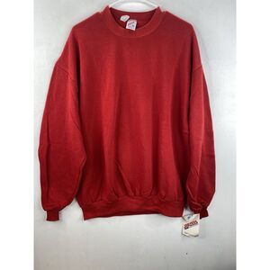 Vintage NWT Deadstock Jerzees Blank‎ Sweatshirt Crewneck Made In USA Red Size XL